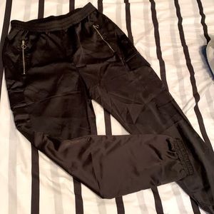 Black Satin Long Pants
